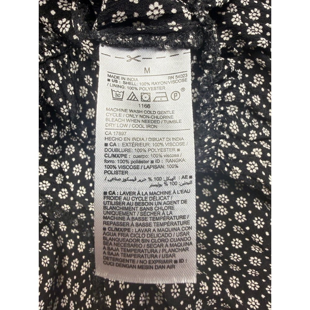 Old Navy Womens Black White Floral Long Sleeve Tiered Ruffle Midi Dress Size M - Picture 7 of 9